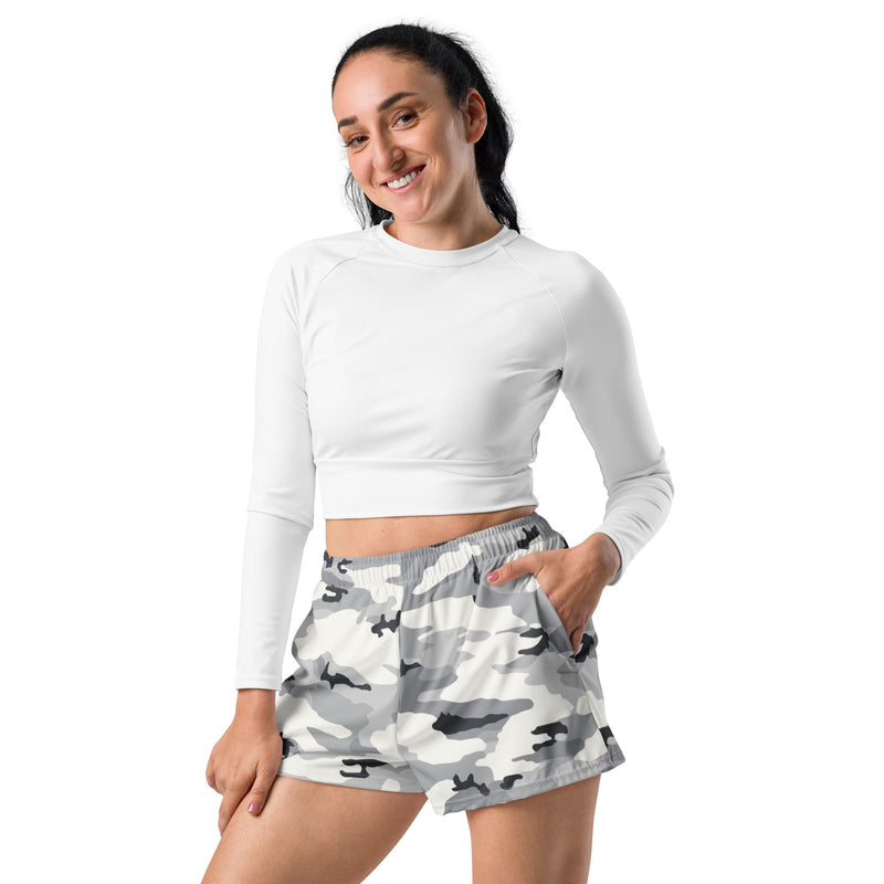 White Birch Monolith Winter CAMO Unisex Athletic Shorts