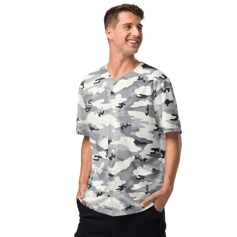 White Birch Monolith Winter CAMO Unisex Baseball Jersey