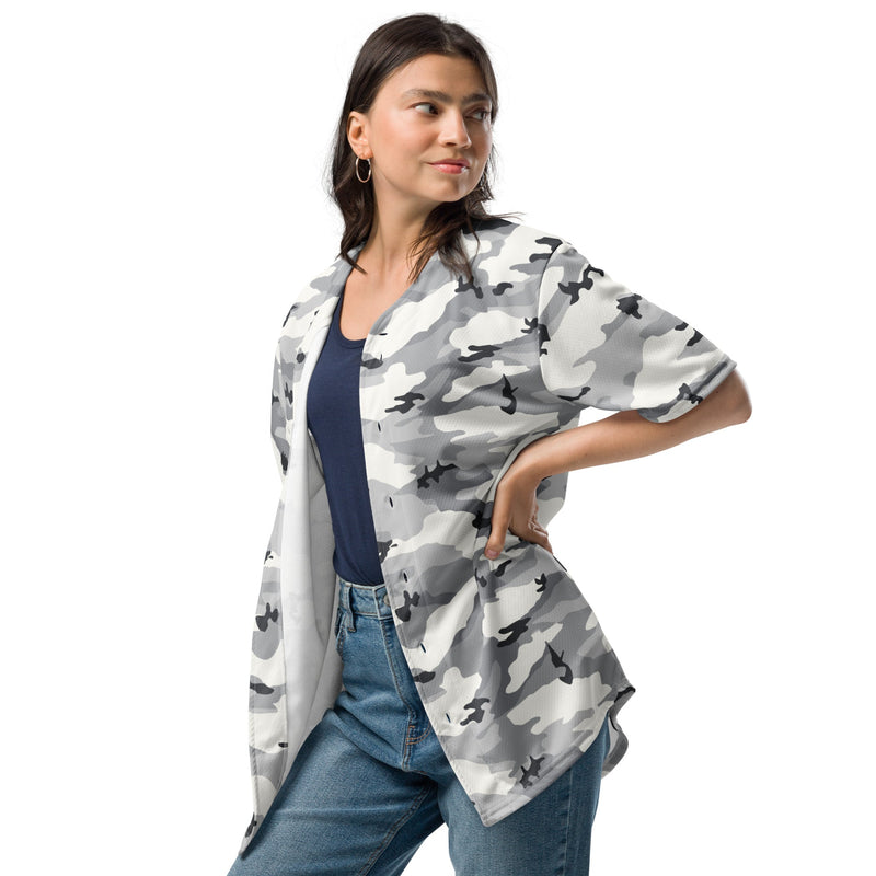 White Birch Monolith Winter CAMO Unisex Baseball Jersey
