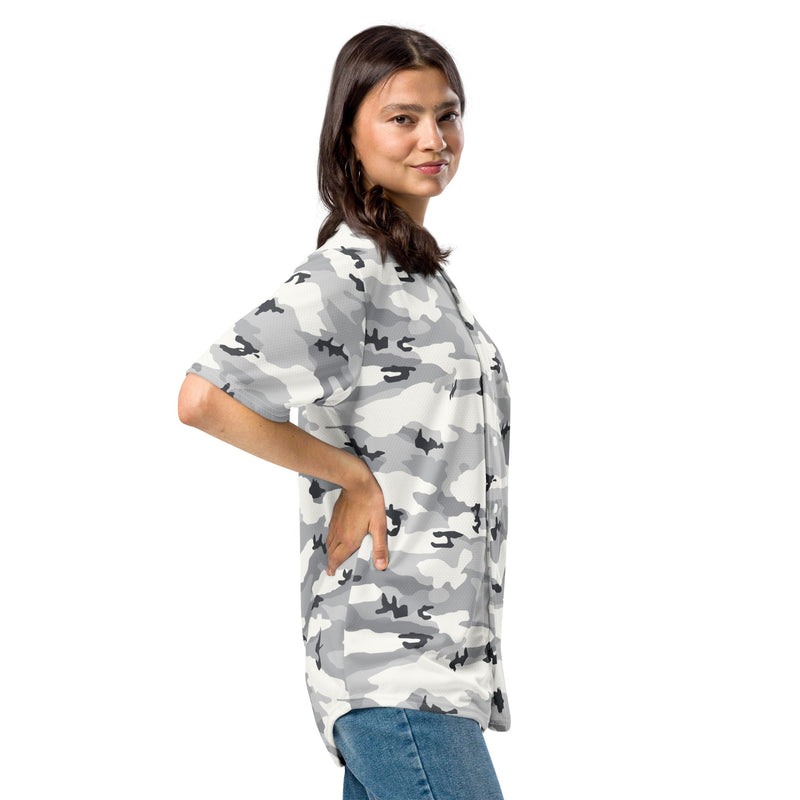 White Birch Monolith Winter CAMO Unisex Baseball Jersey