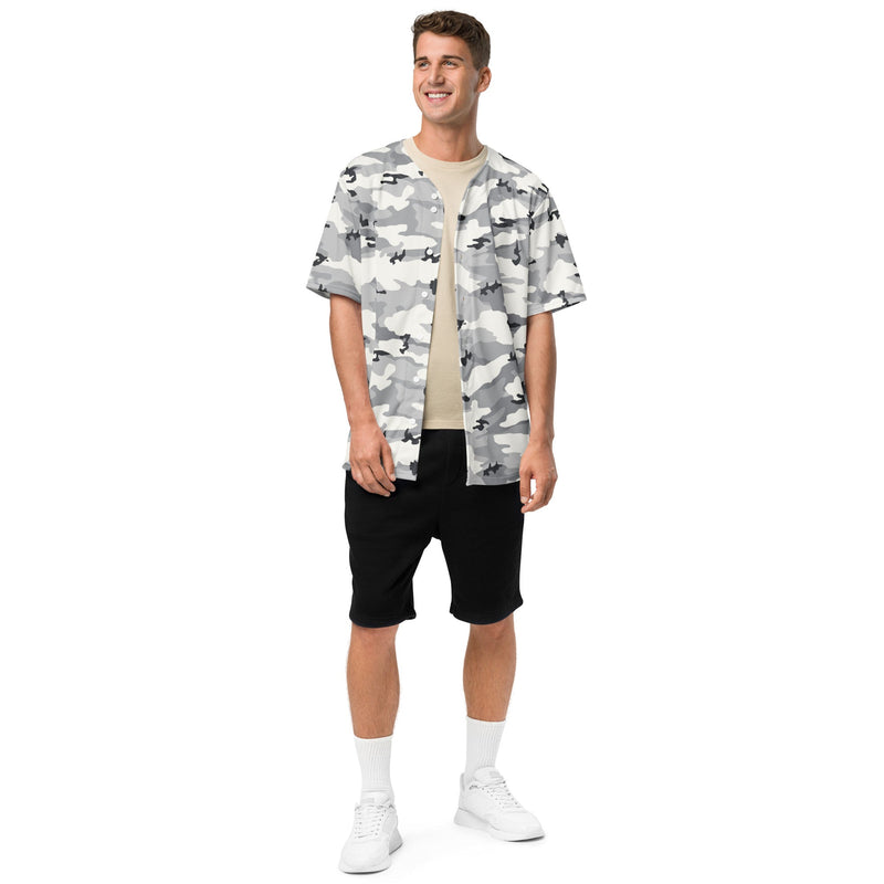 White Birch Monolith Winter CAMO Unisex Baseball Jersey