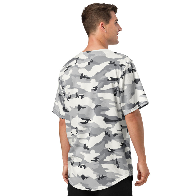 White Birch Monolith Winter CAMO Unisex Baseball Jersey