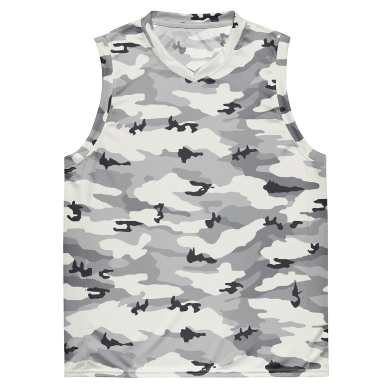 White Birch Monolith Winter CAMO Unisex Basketball Jersey