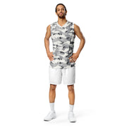 White Birch Monolith Winter CAMO Unisex Basketball Jersey