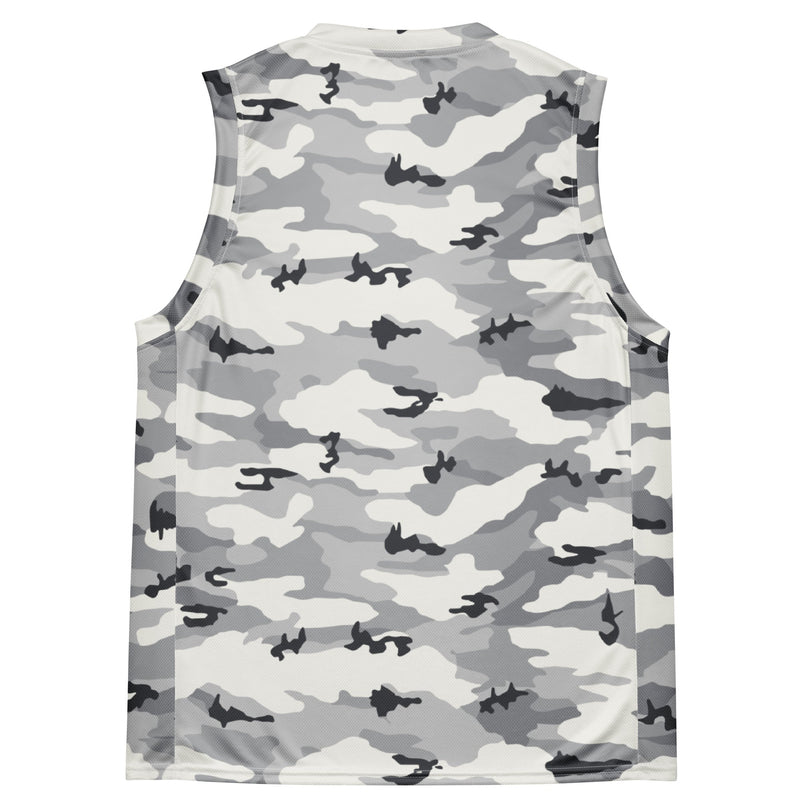 White Birch Monolith Winter CAMO Unisex Basketball Jersey