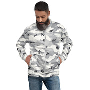 White Birch Monolith Winter CAMO Unisex Bomber Jacket