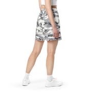 White Birch Monolith Winter CAMO Unisex Mesh Shorts