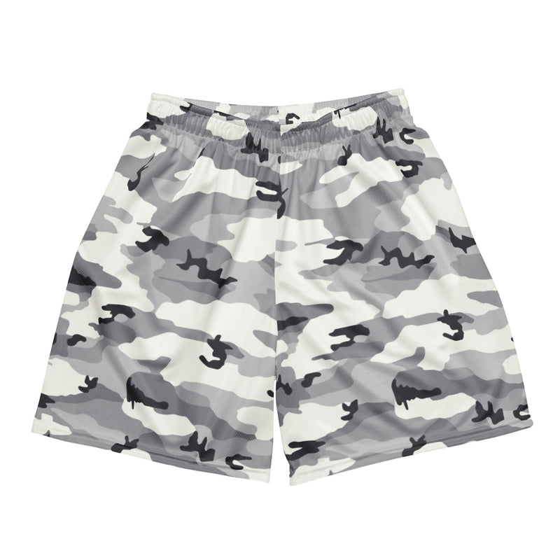 White Birch Monolith Winter CAMO Unisex Mesh Shorts - 2XS