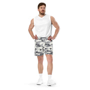 White Birch Monolith Winter CAMO Unisex Mesh Shorts