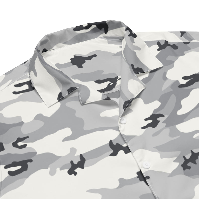 White Birch Monolith Winter CAMO Unisex Short-Sleeve Button Shirt - Button-Up