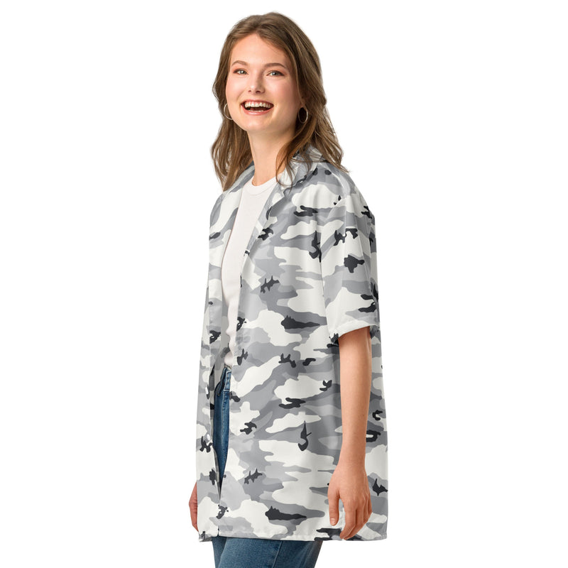 White Birch Monolith Winter CAMO Unisex Short-Sleeve Button Shirt - Button-Up