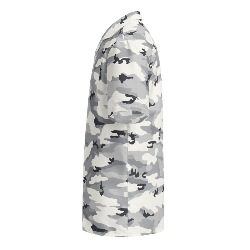 White Birch Monolith Winter CAMO Unisex Short-Sleeve Button Shirt - Button-Up