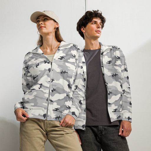 White Birch Monolith Winter CAMO Unisex Track Jacket - 2XS