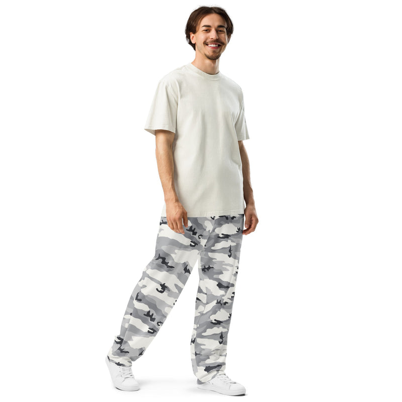 White Birch Monolith Winter CAMO Unisex Wide-Leg Joggers