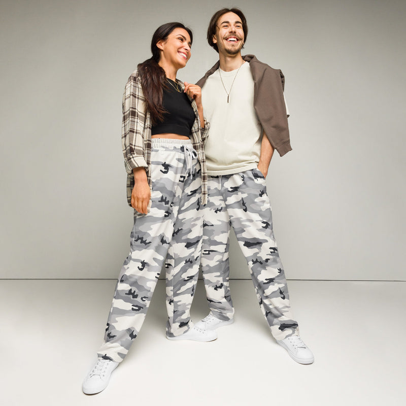 White Birch Monolith Winter CAMO Unisex Wide-Leg Joggers - 2XS