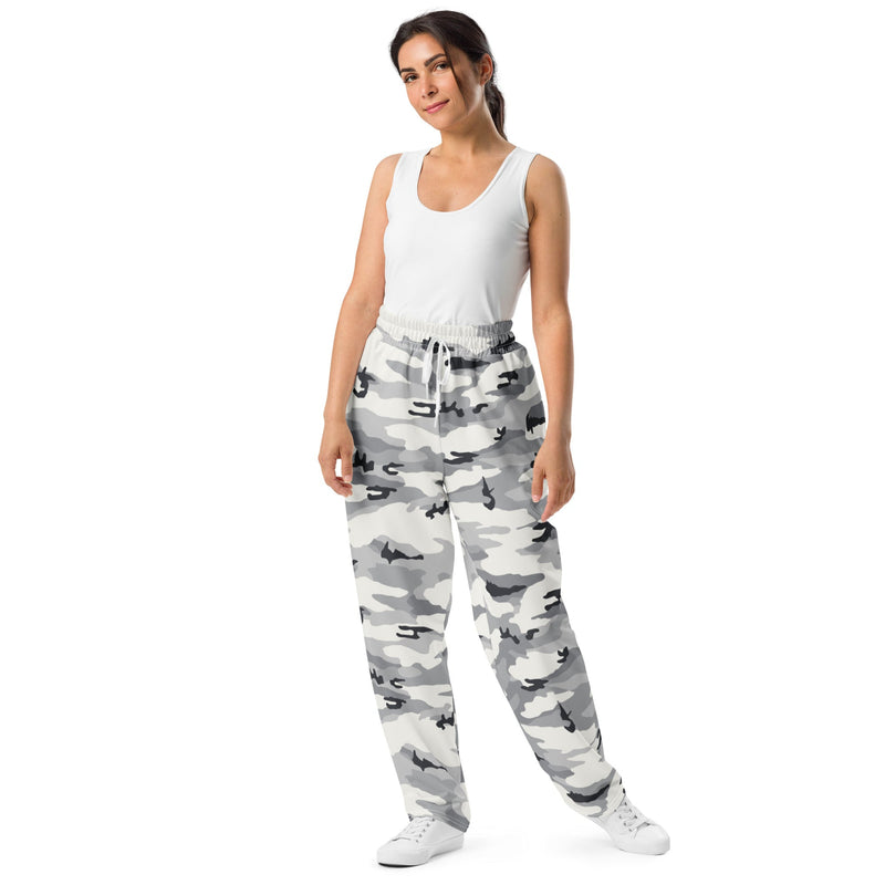 White Birch Monolith Winter CAMO Unisex Wide-Leg Joggers