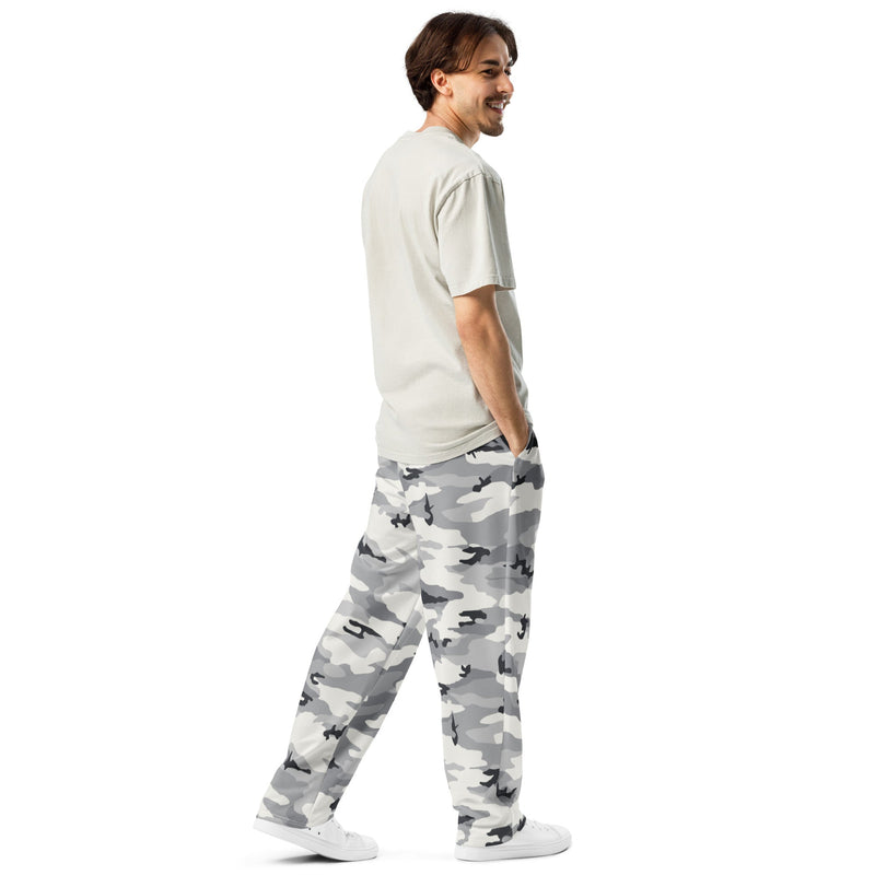 White Birch Monolith Winter CAMO Unisex Wide-Leg Joggers