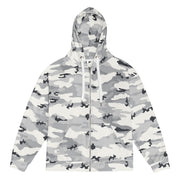 White Birch Monolith Winter CAMO Unisex Zip Hoodie - 2XS