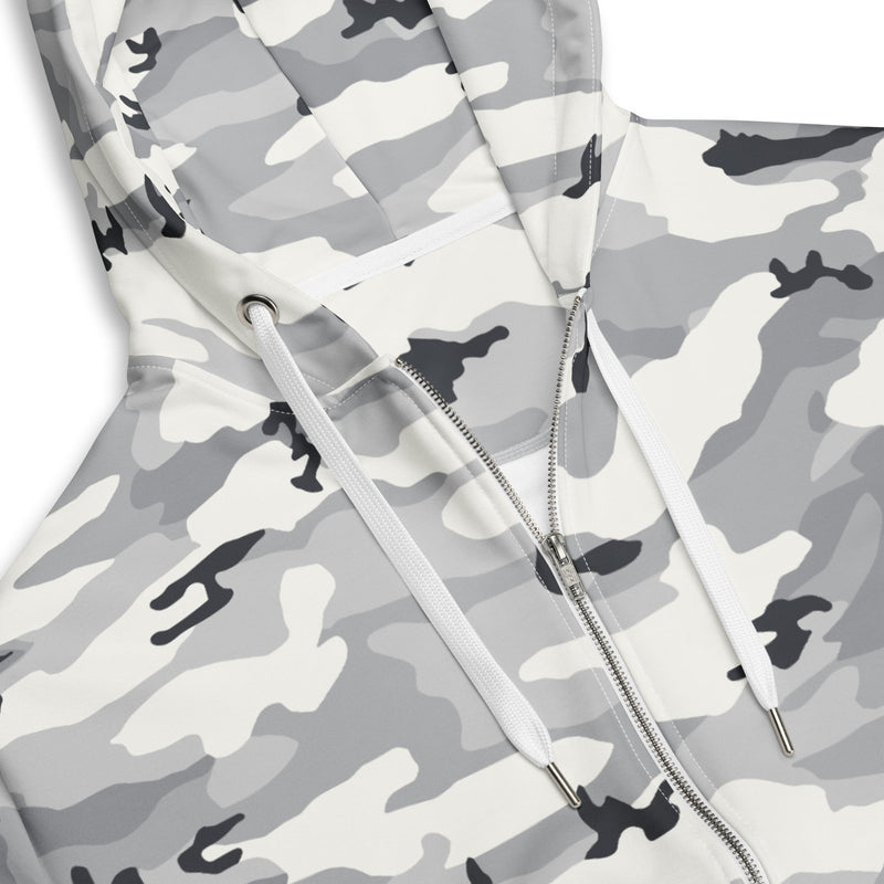 White Birch Monolith Winter CAMO Unisex Zip Hoodie