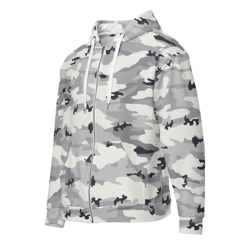 White Birch Monolith Winter CAMO Unisex Zip Hoodie