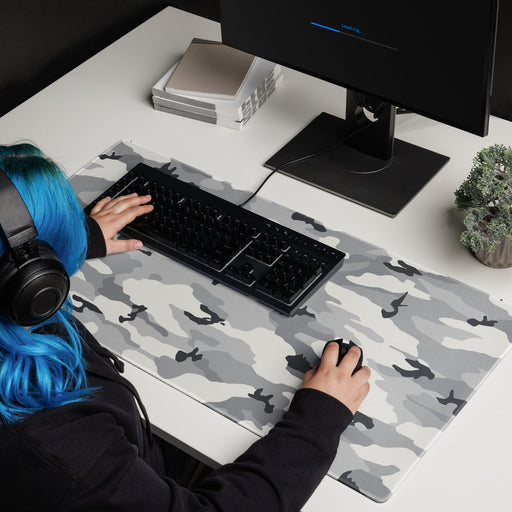 White Birch Monolith Winter CAMO Universal Large Desk Pad