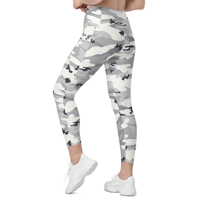 White Birch Monolith Winter CAMO Womens Leggings with Pockets - Women