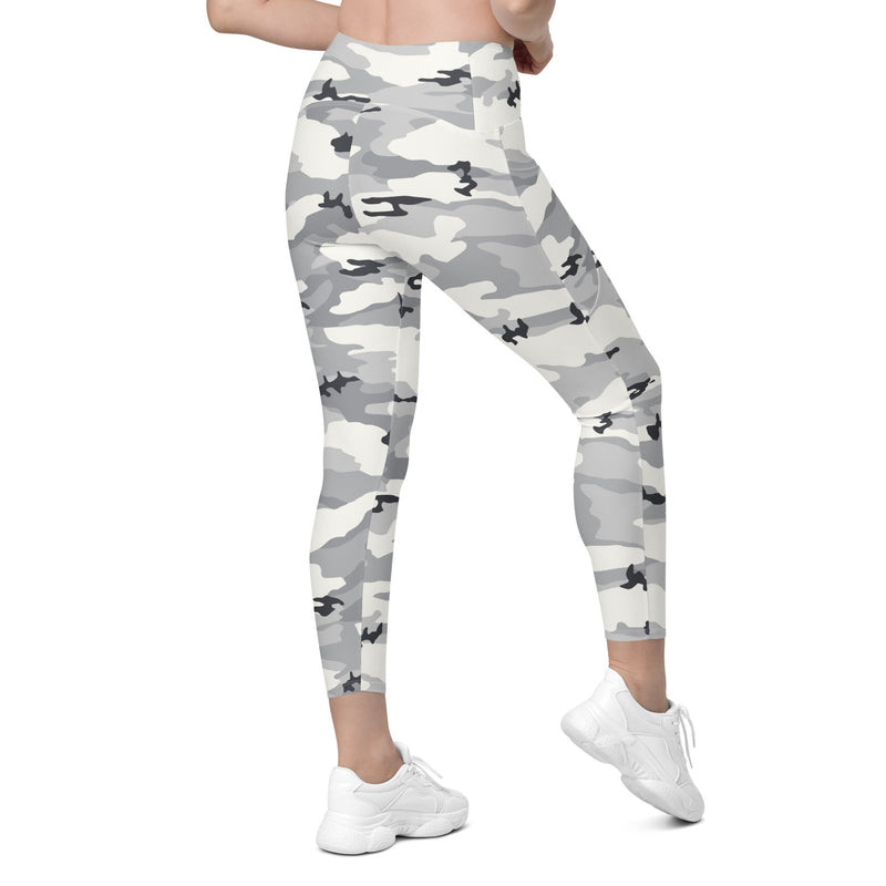 White Birch Monolith Winter CAMO Womens Leggings with Pockets - Women