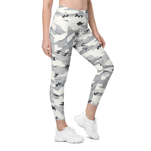 White Birch Monolith Winter CAMO Womens Leggings with Pockets - 2XS - Women