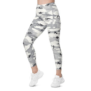 White Birch Monolith Winter CAMO Womens Leggings with Pockets - Women