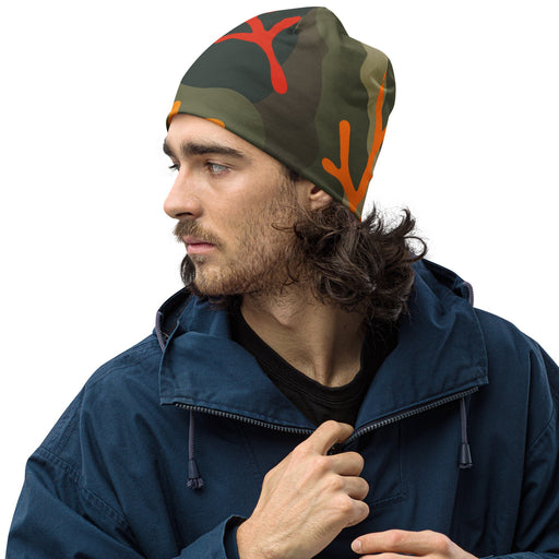 Woodland Coral Branch CAMO Beanie - S - Head