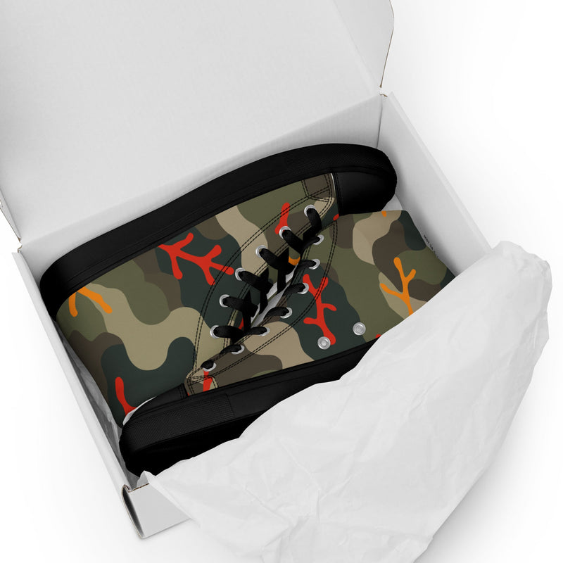 Woodland Coral Branch CAMO Mens High-Top Canvas Shoes