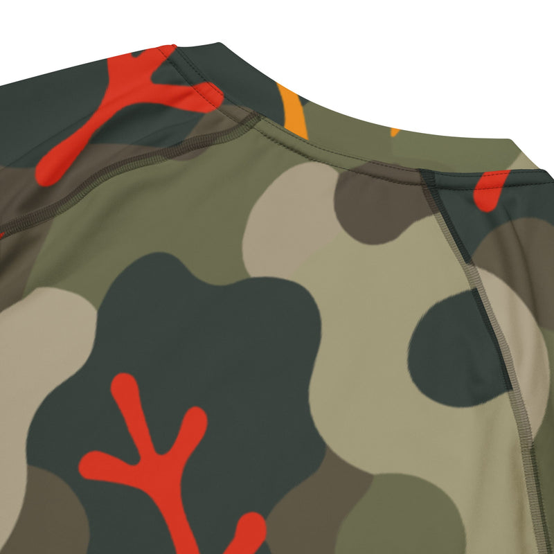 Woodland Coral Branch CAMO Mens Short-Sleeve Rash Guard - SS
