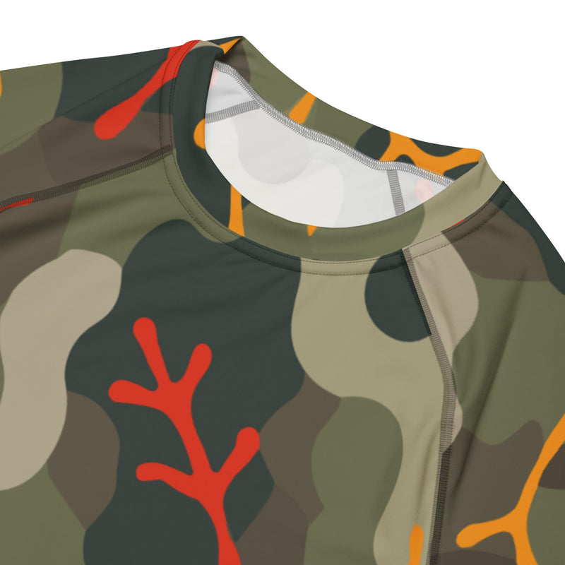 Woodland Coral Branch CAMO Mens Short-Sleeve Rash Guard - SS
