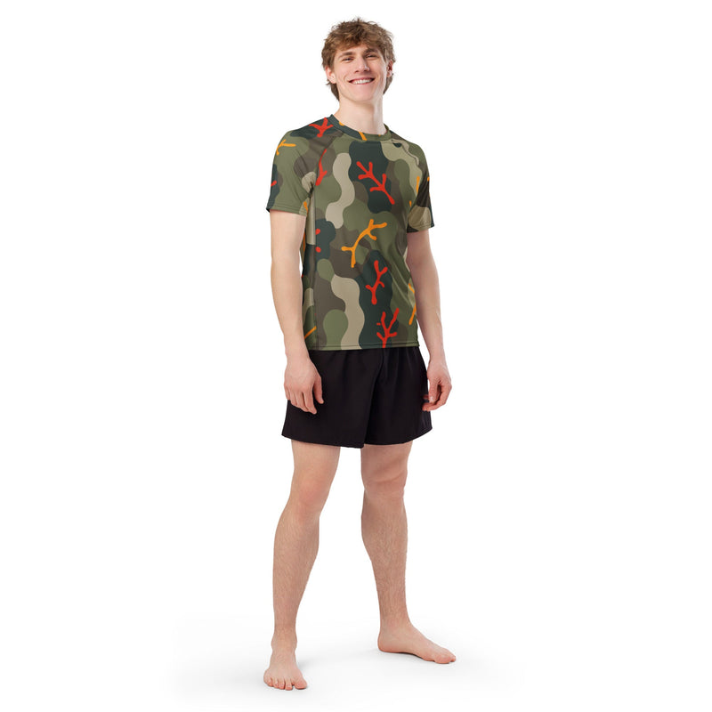 Woodland Coral Branch CAMO Mens Short-Sleeve Rash Guard - SS