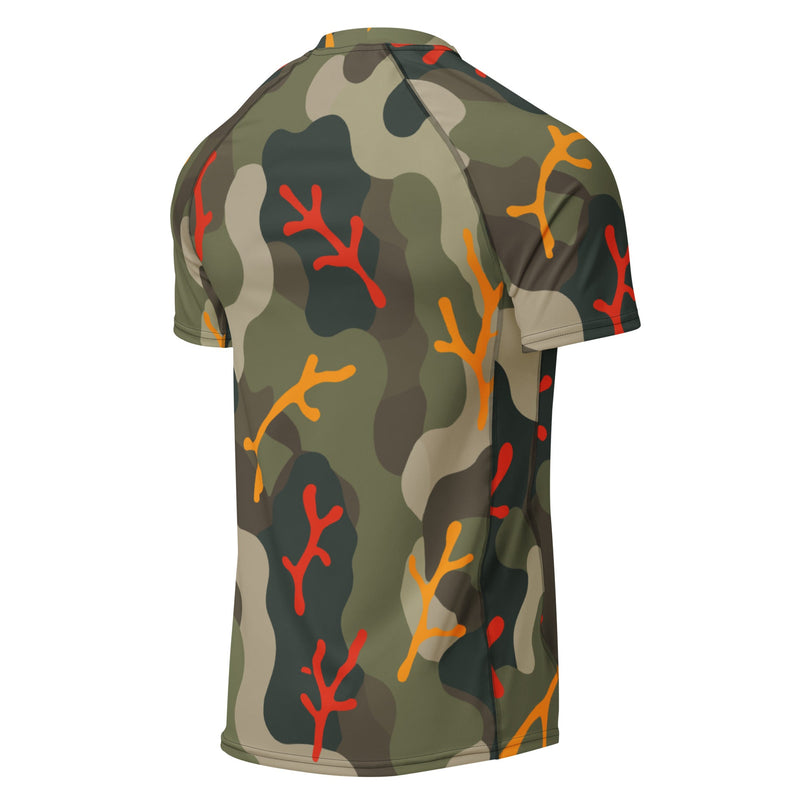 Woodland Coral Branch CAMO Mens Short-Sleeve Rash Guard - SS