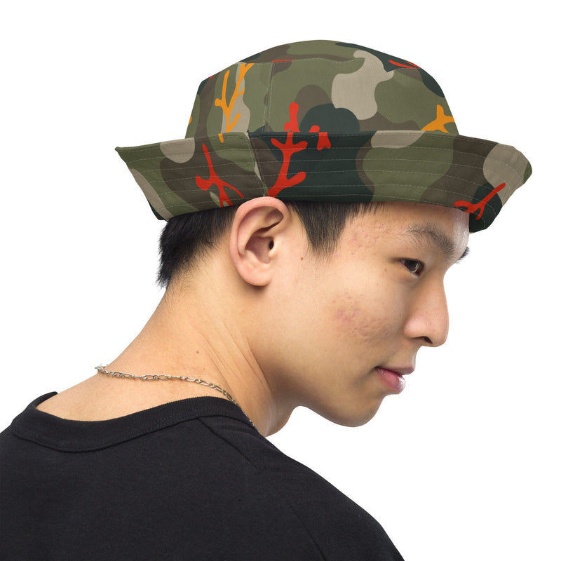 Woodland Coral Branch CAMO Reversible Bucket Hat - Head