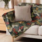 Woodland Coral Branch CAMO Sherpa Blanket