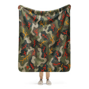 Woodland Coral Branch CAMO Sherpa Blanket - 50″×60″