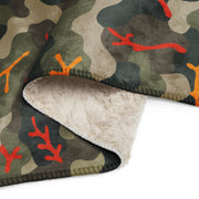 Woodland Coral Branch CAMO Sherpa Blanket