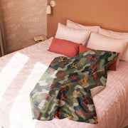 Woodland Coral Branch CAMO Sherpa Blanket