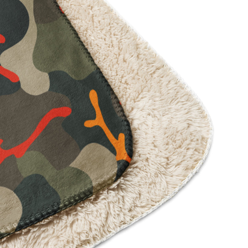Woodland Coral Branch CAMO Sherpa Blanket