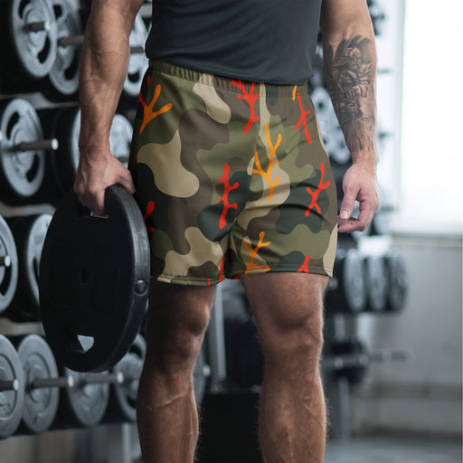 Woodland Coral Branch CAMO Unisex Athletic Long Shorts - 2XS