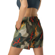 Woodland Coral Branch CAMO Unisex Athletic Long Shorts