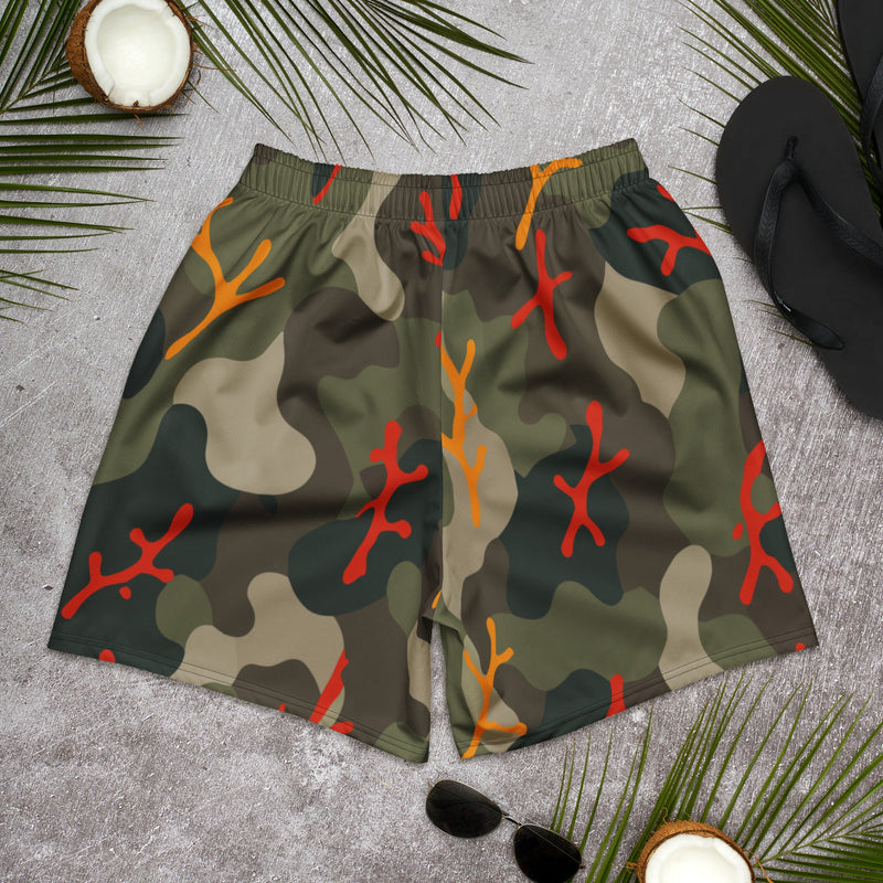 Woodland Coral Branch CAMO Unisex Athletic Long Shorts