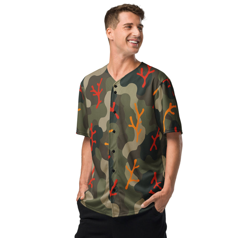 Woodland Coral Branch CAMO Unisex Baseball Jersey