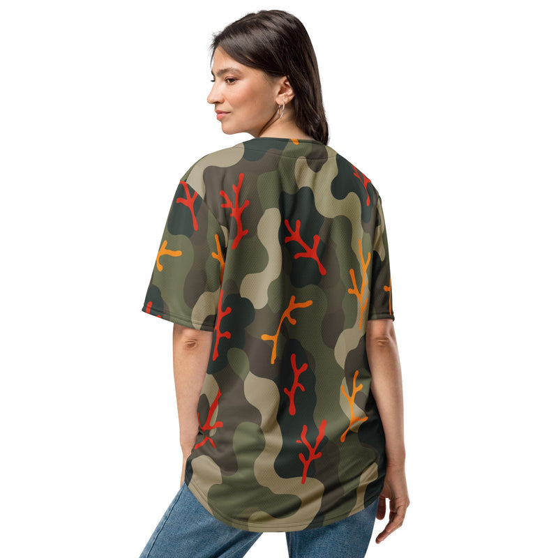 Woodland Coral Branch CAMO Unisex Baseball Jersey