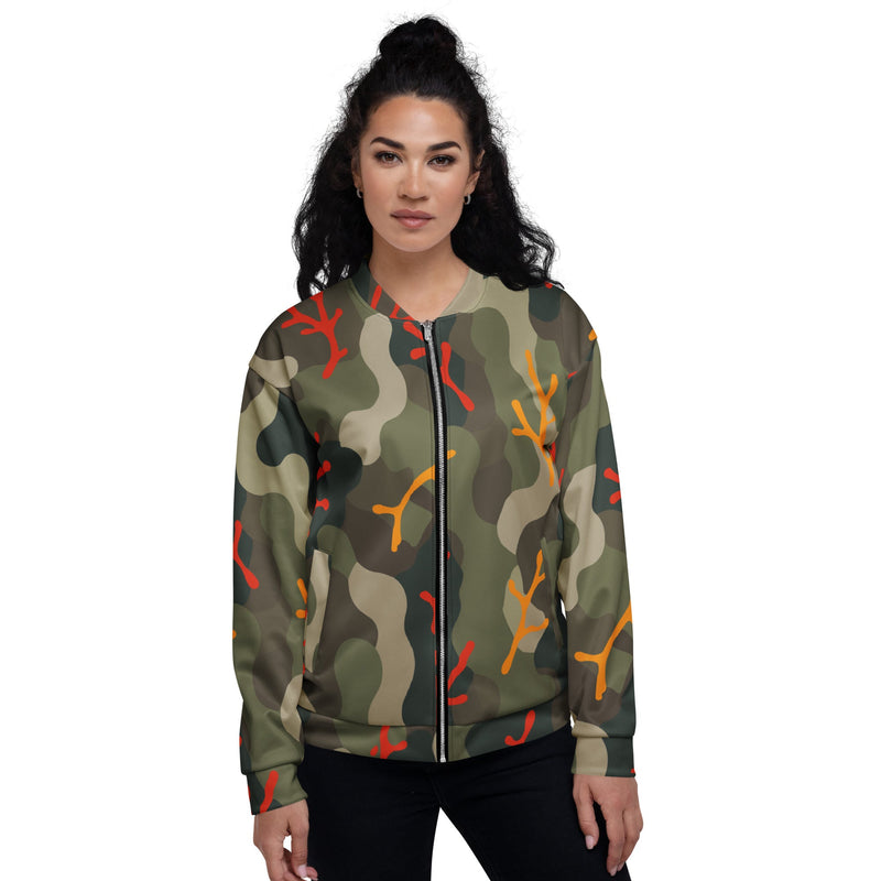 Woodland Coral Branch CAMO Unisex Bomber Jacket
