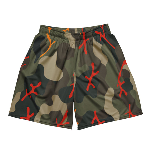 Woodland Coral Branch CAMO Unisex Mesh Shorts - 2XS