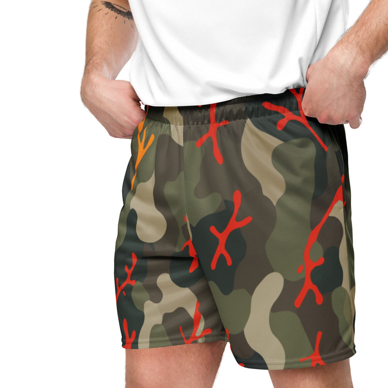 Woodland Coral Branch CAMO Unisex Mesh Shorts