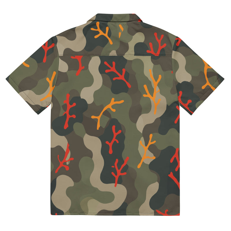 Woodland Coral Branch CAMO Unisex Short-Sleeve Button Shirt - Button-Up